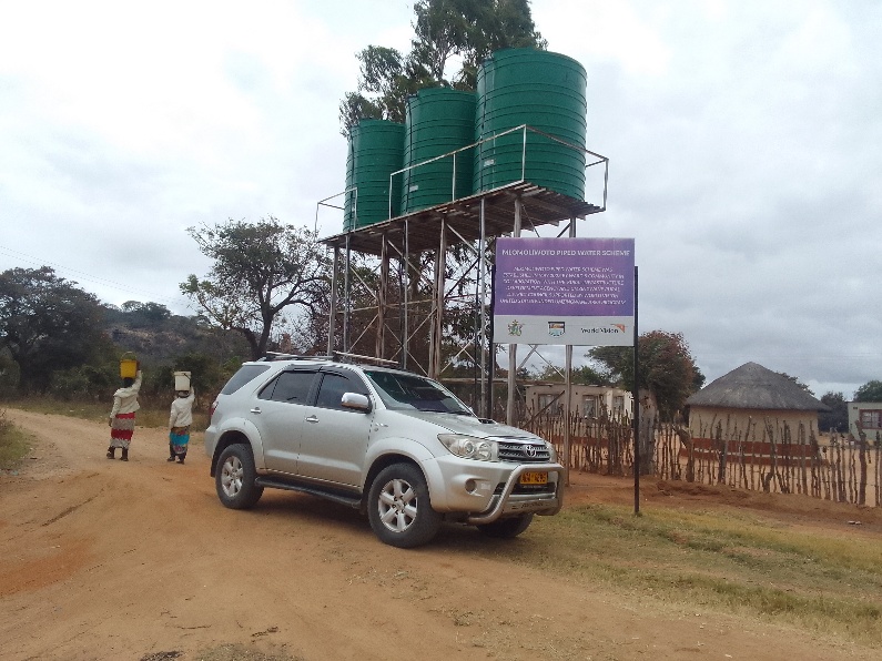 Water infrastructure near a community site