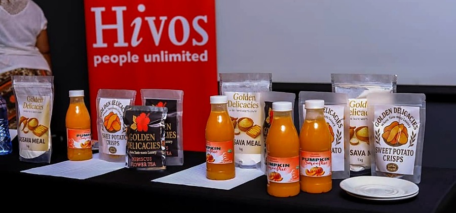Development programme products displayed during a learning event